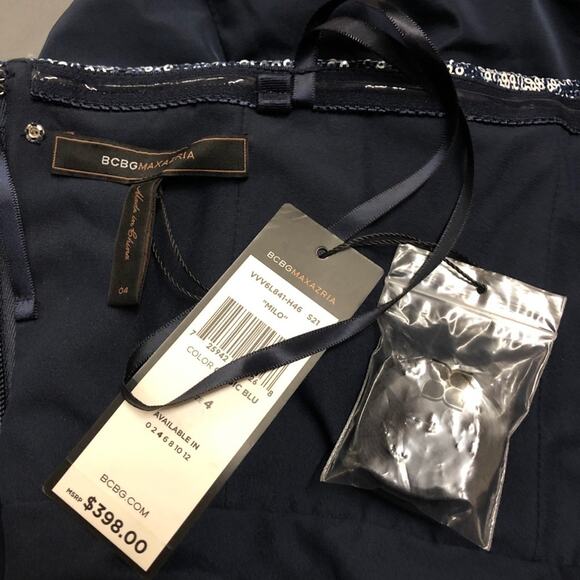 Bcbgmaxazria Milo  Strapless sequin Peplum Dress 4 BNWT - Picture 9 of 12